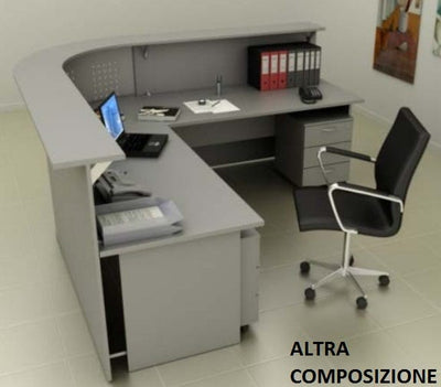 Composizione di reception per ufficio completa cm. 256X176X115H