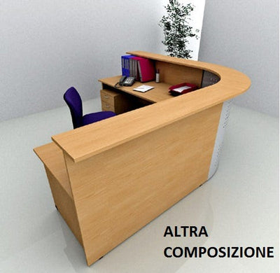 Composizione di reception per ufficio completa cm. 256X176X115H