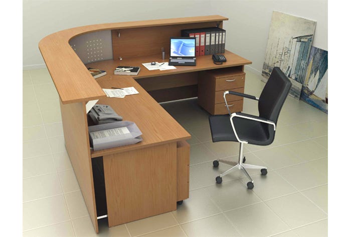 Composizione di reception per ufficio completa cm. 256X176X115H