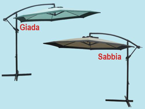 OMBRELLONE GIARDINO IN ALLUMINIO LATERALE GIADA O SABBIA CM300 ARREDO GIARDINO