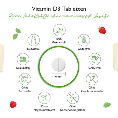 Vitamina D3 5000 5.000 UI 500 Compresse Pastiglie Sistema Immunitario Vitamine