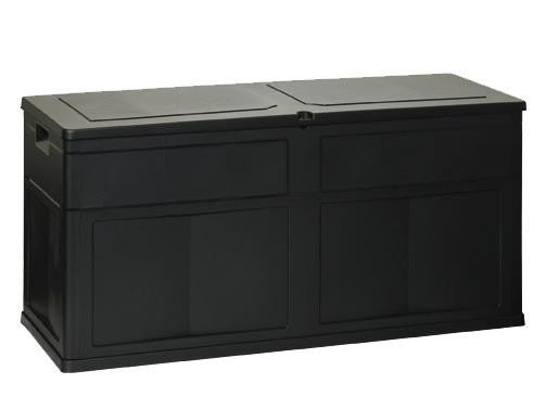 BAULE CASSAPANCA CONTENITORE PORTACUSCINI GARDEN IN RESINA BLACK L119xP46xH60