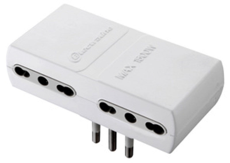 ADATTATORE PIATTO MULTIPRESA 16A 2P+T A 4 PRESE BIPASSO