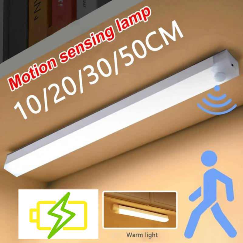 Luce LED Sottopensile Armadio Sensore Movimento Ricaricabile Sottile Senza Fili Notturna 10 / 20 / 30 / 50cm