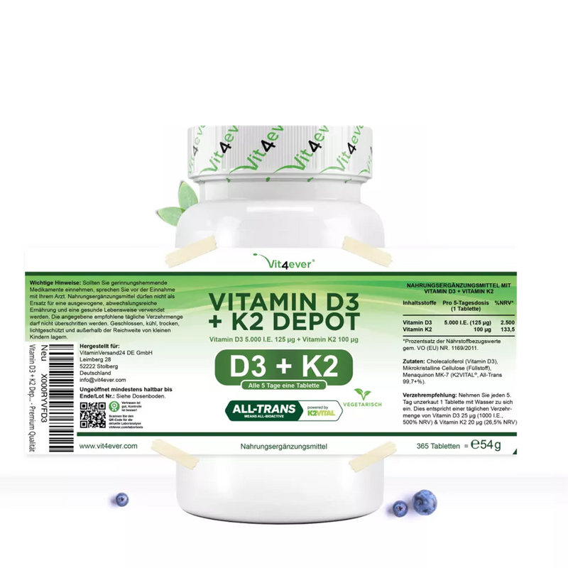 Vitamina D3 5000 UI + K2 100 mcg 100 Compresse VITAMINE pastiglie MK7 Ausilio Metabolisimo