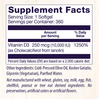 Healthy Origins Vitamina D3 10000 IU ui 360 Softgel + K2 as MK7 100 mcg 180 Caps