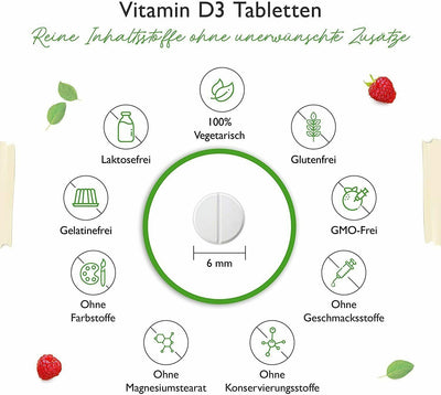 Vitamina D3 10000 10.000 UI 365 Compresse Pastiglie Vitamine Sistema Immunitario