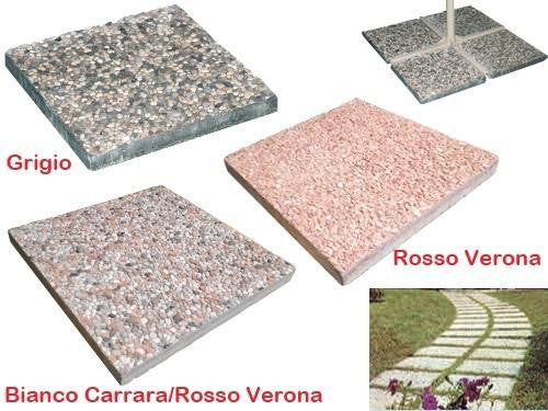 PIASTRA BASE CEMENTO GRIGIO OMBRELLONE GIARDINO MATTONELLA BASAMENTO CM50x50H3,7
