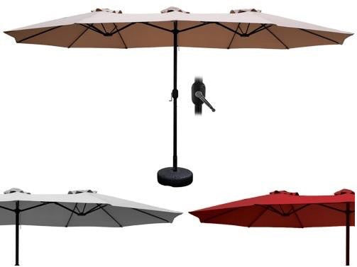 OMBRELLONE GIARDINO ALLUMINIO ALU TWIN CM. 450x265xH240 ARREDO GIARDINO