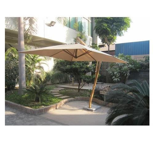 OMBRELLONE GIARDINO PALO LATERALE ALLUMINIO-LEGNO ALICANTE CON BASE MT3X3