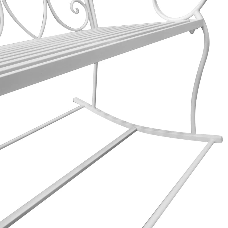 Panchina a Dondolo da Esterno, Dondolo 2 Posti Biposto da Giardino stile Shabby in Metallo 103 x 74.5 x 88cm, Bianco