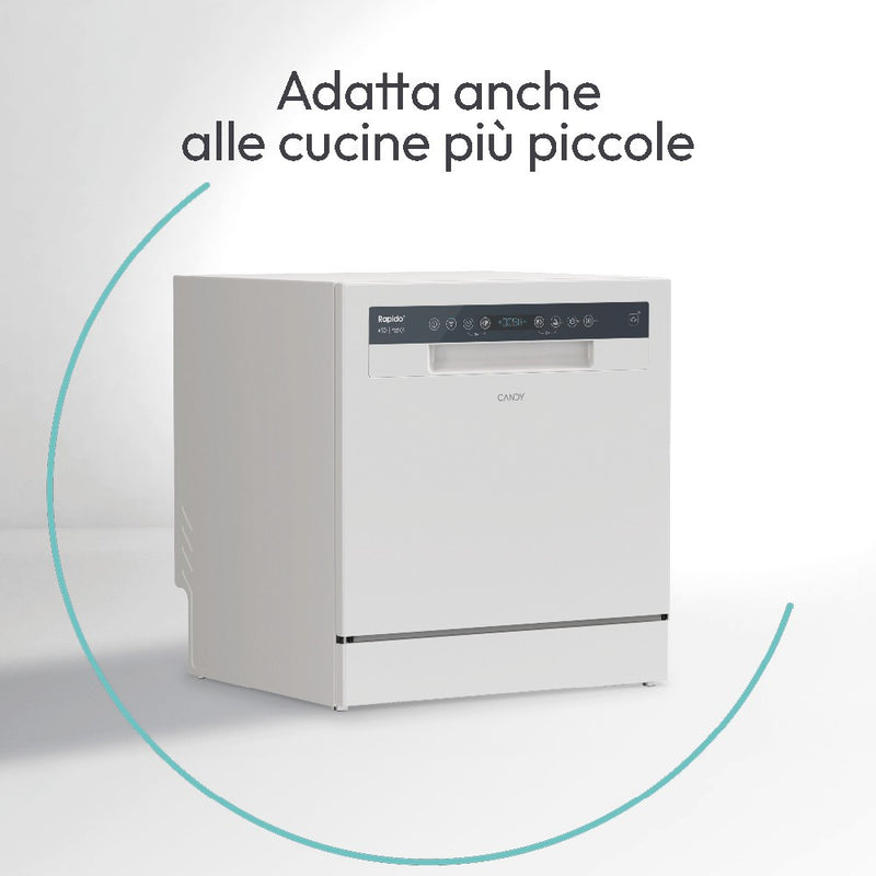 Candy Rapid CP6E51LW Mini Lavastoviglie Libera installazione 6 Coperti Classe E