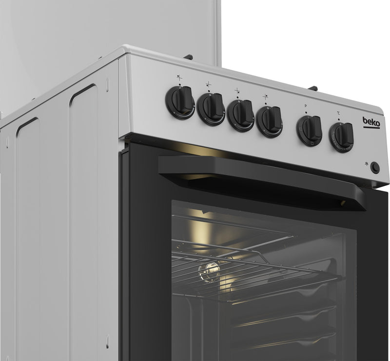 BEKO CUCINA A GAS 4 BRUCIATORI FORNO ELETT.54LT 50x50 SILVER CSS42014FS