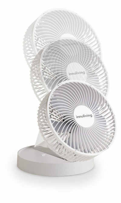10Innoliving Ventilatore Pieghevole Ricaricabile 19 cm Bianco