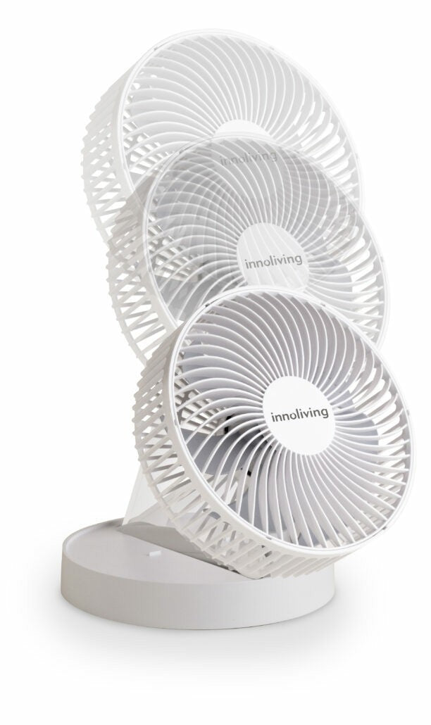 10Innoliving Ventilatore Pieghevole Ricaricabile 19 cm Bianco