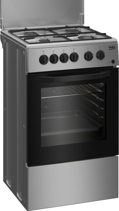 BEKO CUCINA A GAS 4 BRUCIATORI FORNO ELETT.54LT 50x50 SILVER CSS42014FS