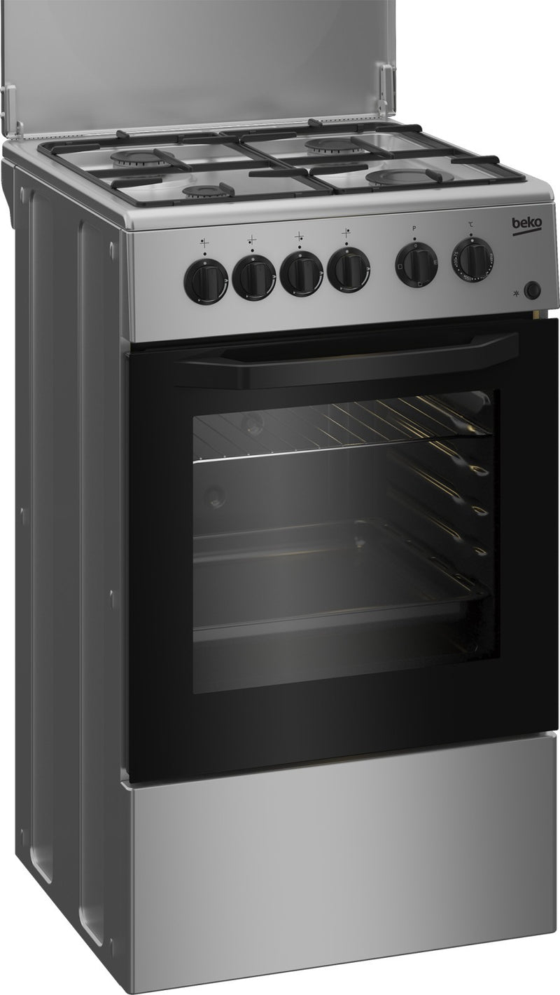 BEKO CUCINA A GAS 4 BRUCIATORI FORNO ELETT.54LT 50x50 SILVER CSS42014FS