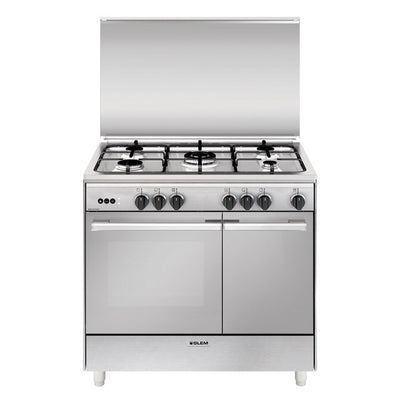 Cucina a Gas Glem Gas UR965VI: 5 Fuochi, Forno Ventilato, Acciaio Inox