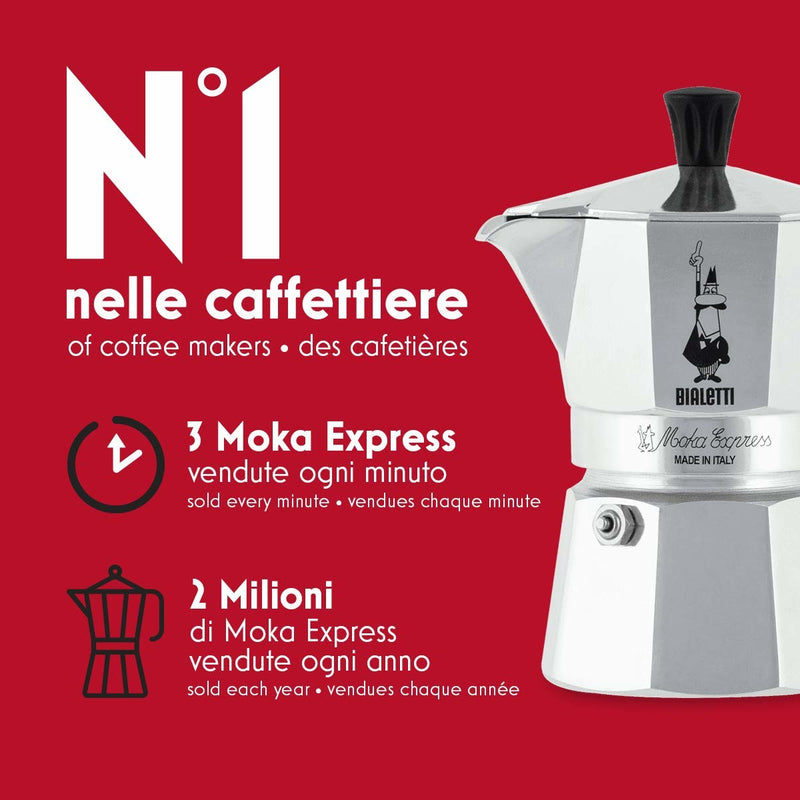 Bialetti Caffettiera Moka Express 2 Tazze 0001168