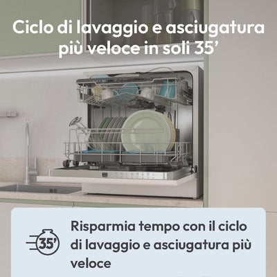 Candy Rapid CP6E51LW Mini Lavastoviglie Libera installazione 6 Coperti Classe E