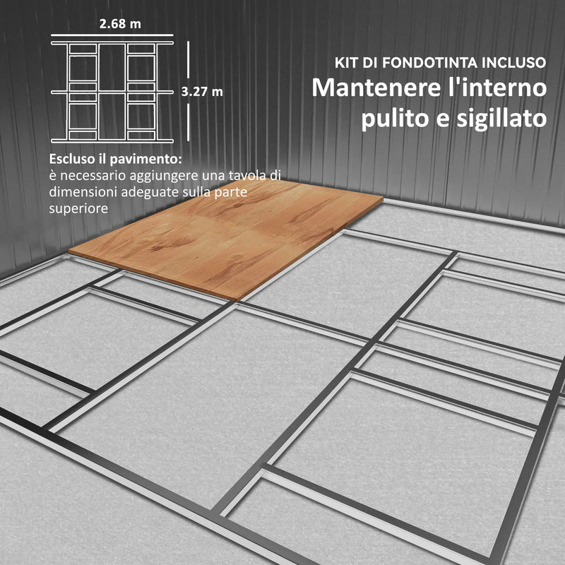 Casetta da Giardino con 2 Porte Scorrevoli e 4 Prese d&