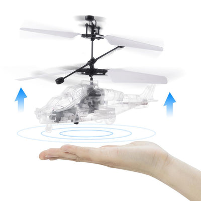 Gesture Sensing Smart Levitation Led Light Altitude Hold Transparent RC Helicopter Kids Toys