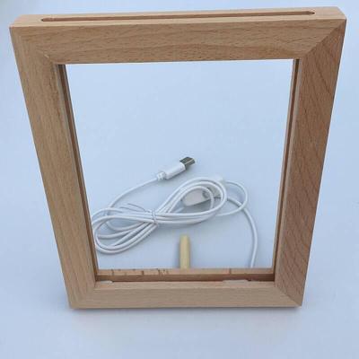 Wooden Luminous Photo Frame Led Night Light