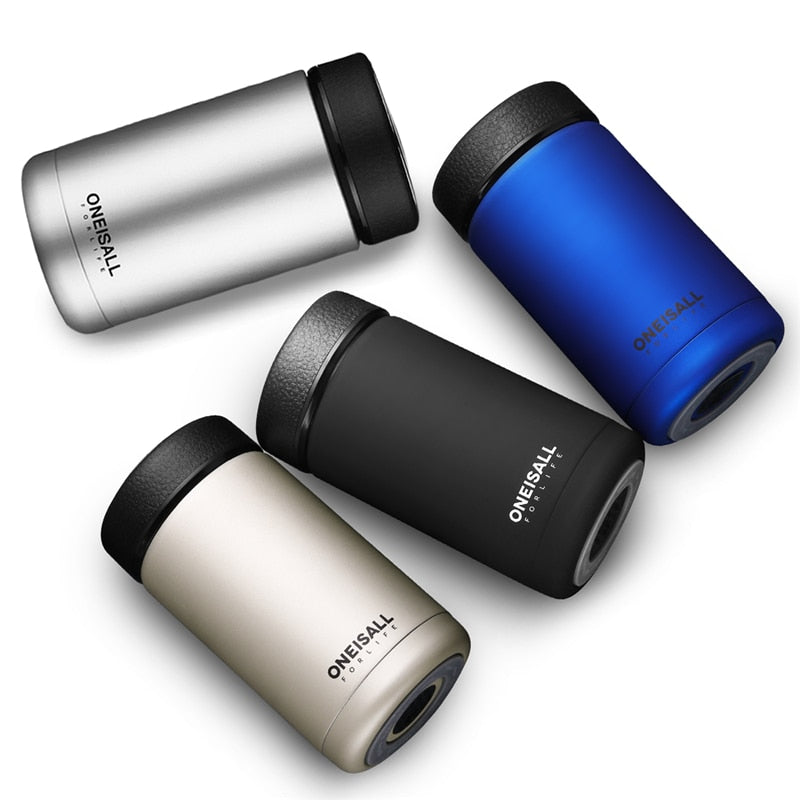 ONE IS ALL Men Gift Bottles 400Ml Insulated Cup 304 Stainless Steel Mug Water Bottle Vacuum Flask Coffee Wine Mug