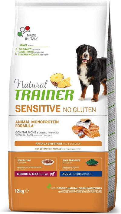 Natural  Sensitive No Gluten Cibo per Cani Adulti Con Salmone - 12Kg