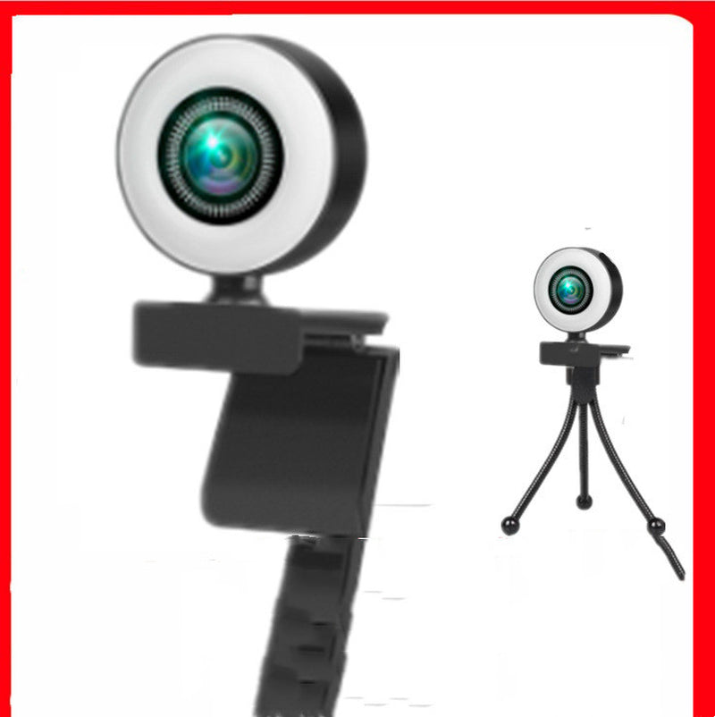 Computer Web Camera round with Fill Light HD1080P Live Video Camera