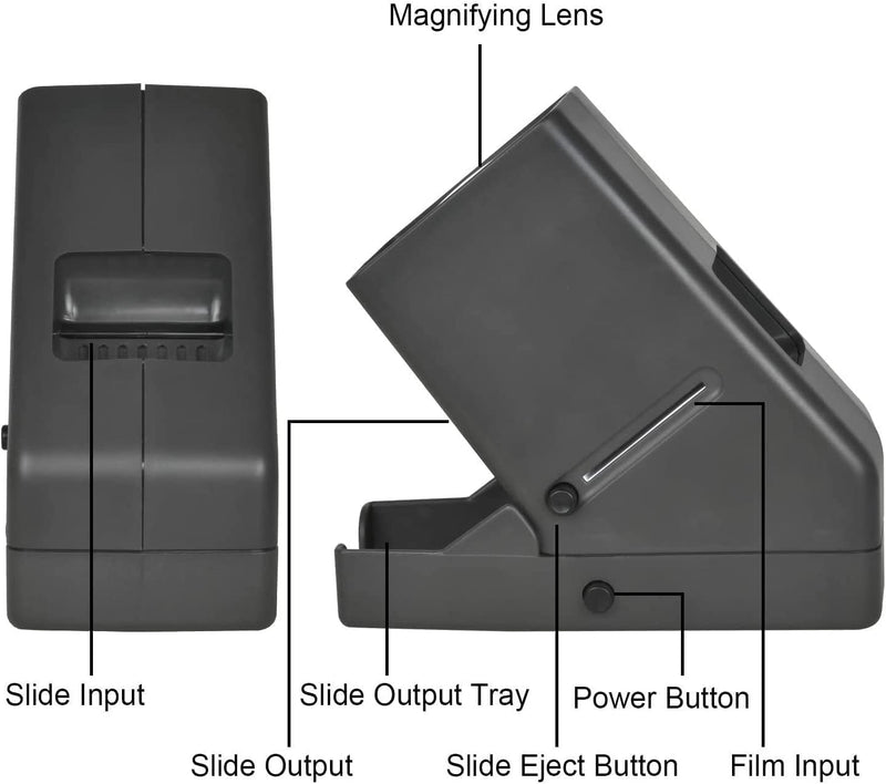 Visore per Diapositive E Negativi a LED Portatili Da 35 Mm Proiettore Di Diapositive Visualizzatore Di Diapositive Da Tavolo a LED Daylight Ingrandimento 3X per Diapositive Da Lettore Diapositive