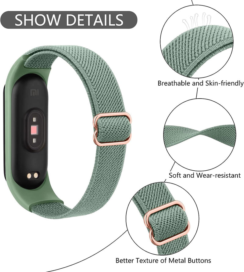 3 Pezzi Cinturino per Xiaomi Mi Band 6/Mi Band 5/Mi Band 4/Mi Band 3, Cinturino Regolabile Rlastico per Amazfit Band 5/Xiaomi Mi Band 6/Mi Band 5/Mi Band 4/Mi Band 3 (Packb)