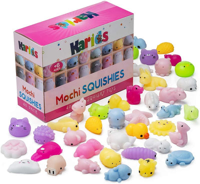 Confezione Da 40 Antistress Assortiti Squishy - Kawaii- Giocattoli Da Schiacciare - Morbidi E Colorati - 40 Pezzi-Gadget Compleanno Bambini - Regalini Fine Festa Compleanno