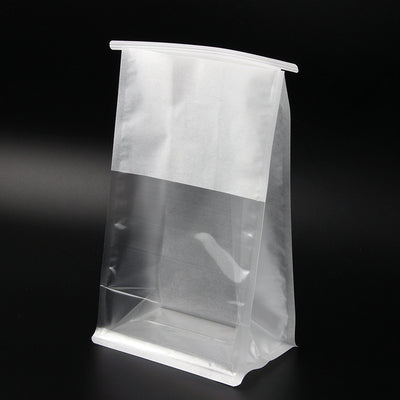 Eight Side Seal Transparent Bread Bag White Kraft Paper Bag Food Packaging Bag