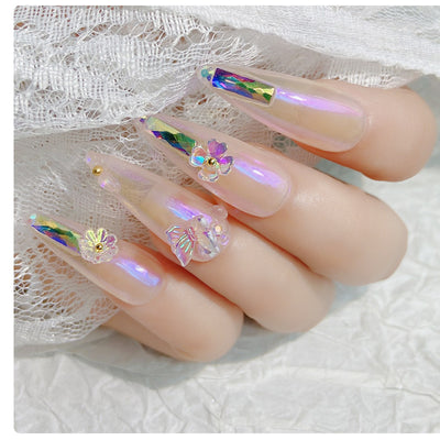 Frozen Flower Butterfly Nail