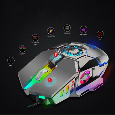 Macro Programming RGB Luminous Chicken Wired Mouse