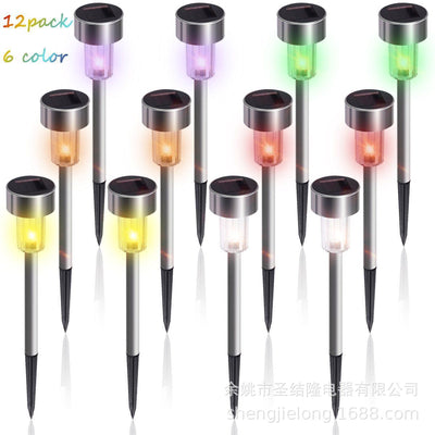 Factory Wholesale Stainless Steel Solar Light Lawn Lamp LED Garden Light Tube Lamp Foreign Trade Cross Border Explosion