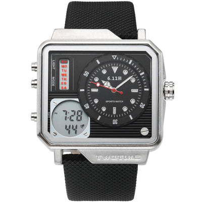 Men'S Watch Multi-Function Sports Watch Belt Watch Electronic Watch