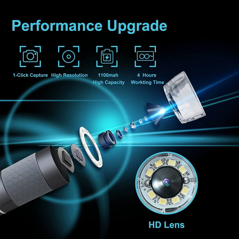 4K Wifi Microscopio per Iphone Android, Da 50 a 1000X USB Wireless Digital Scope Fotocamera per Endoscopio Super HD Compatibile Con Telefono Android Tablet Iphone Ipad Windows Mac Chrome Linux