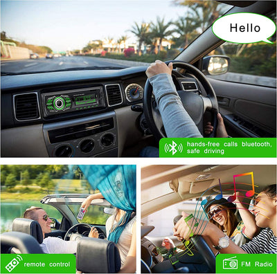 Autoradio Bluetooth, Stereo Auto Supporto Bluetooth Chiamata Vivavoce Lettore MP3 Radio FM, Con Due Porte USB, Volante Telecomando, Supporto Aux/Tf/Carica Rapida