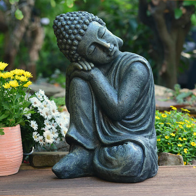 Buddha Scultura Carattere Statua 44Cm Terrazza Giardino Budda