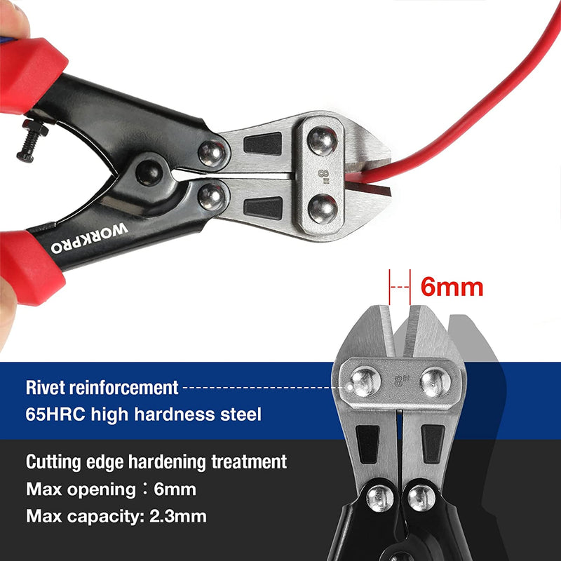 Tagliabulloni 210Mm, Mini Tronchese Compatta Con Ganasce Cr-V, Ideale per Tagliare Bulloni, Chiodi E Rivetti