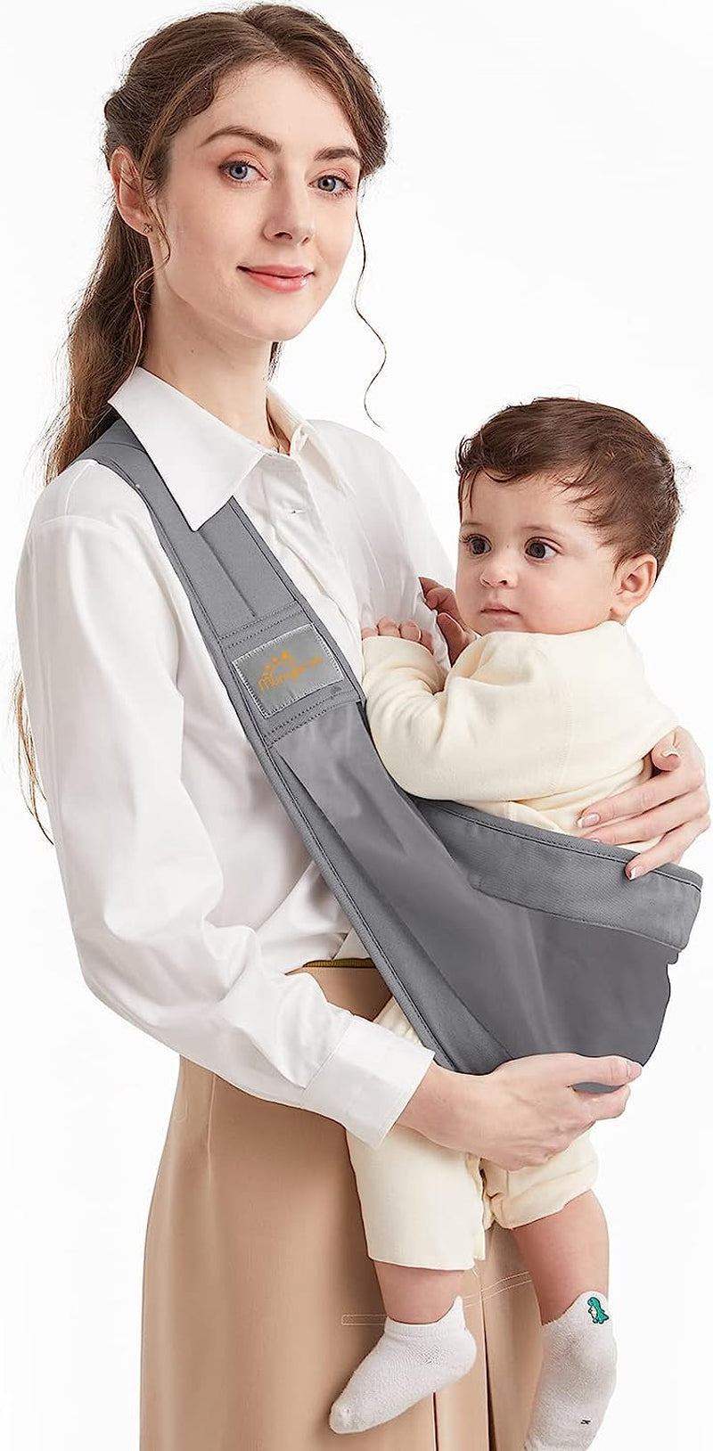 Fascia Porta Bebe, Marsupio Neonato , Fascia Neonato Multifunzionale on the Go,Marsupio Neonato 0-36 Mesi, Tutte Le Stagioni, Fino a 15Kg (Grigio)