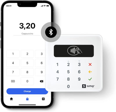 Lettore Di Carte  Air per Pagamenti Con Carta Di Debito, Credito, Apple Pay, Google Pay. Dispositivo Portatile Contactless - Avvicina Soltanto La Carta, Il Telefono O in Modalità Chip & Pin