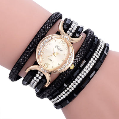 New Casual Rhinestone Watch Dress Ladies Bracelet Watch Analog Quartz Watch for Women