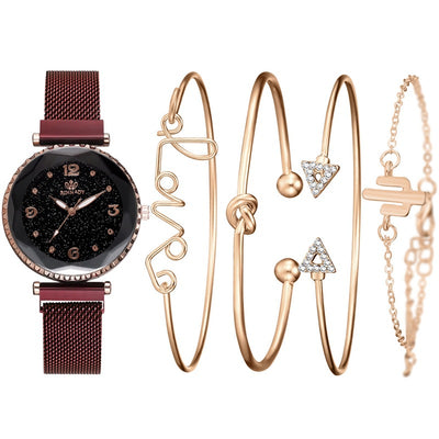 Fashion Women'S Quartz Watch Bracelet Bracelet Set