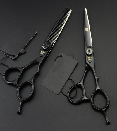 Black Hairdressing Scissors Straight Tooth Scissors