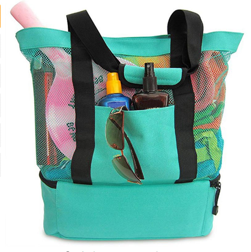 Large Capacity Canvas Single Shoulder Srorage Bag Double Layer Outdoor Travel Picnic Bag Lunch Box with Zipper