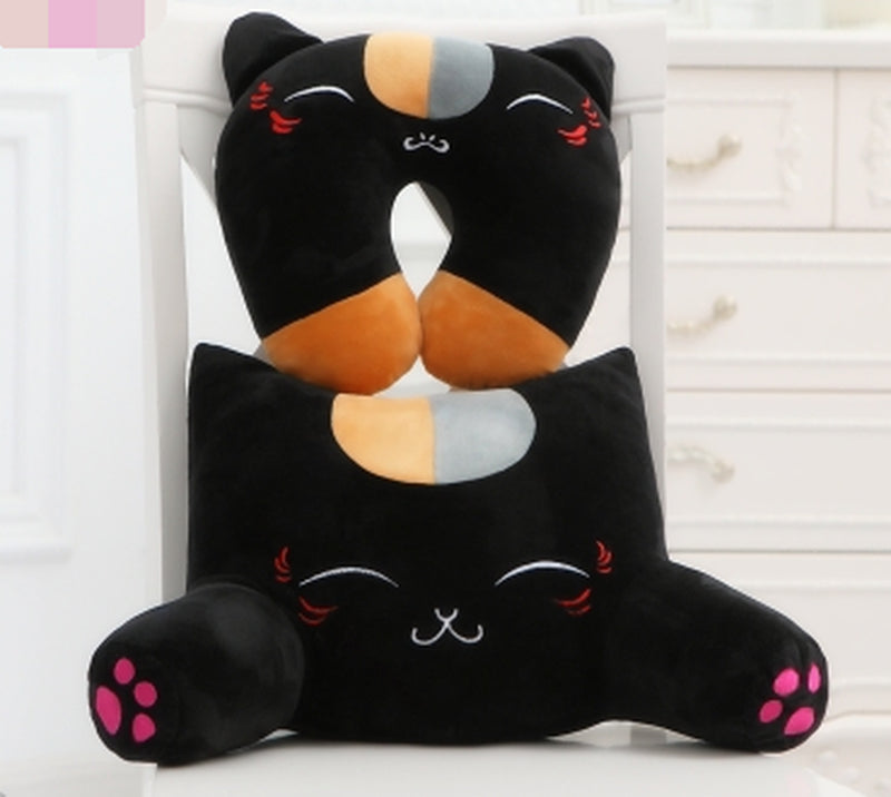 Cat Pillow Cushion Bed Back Cushion Cute Waist Cushion Office Sofa Pillow Lumbar Cushion Car Pillow