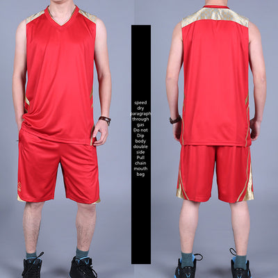 Basketball Sports Suit Men'S Summer 2021 Casual Wear Sleeveless Thin Vest Running Suit Shorts Sportswear